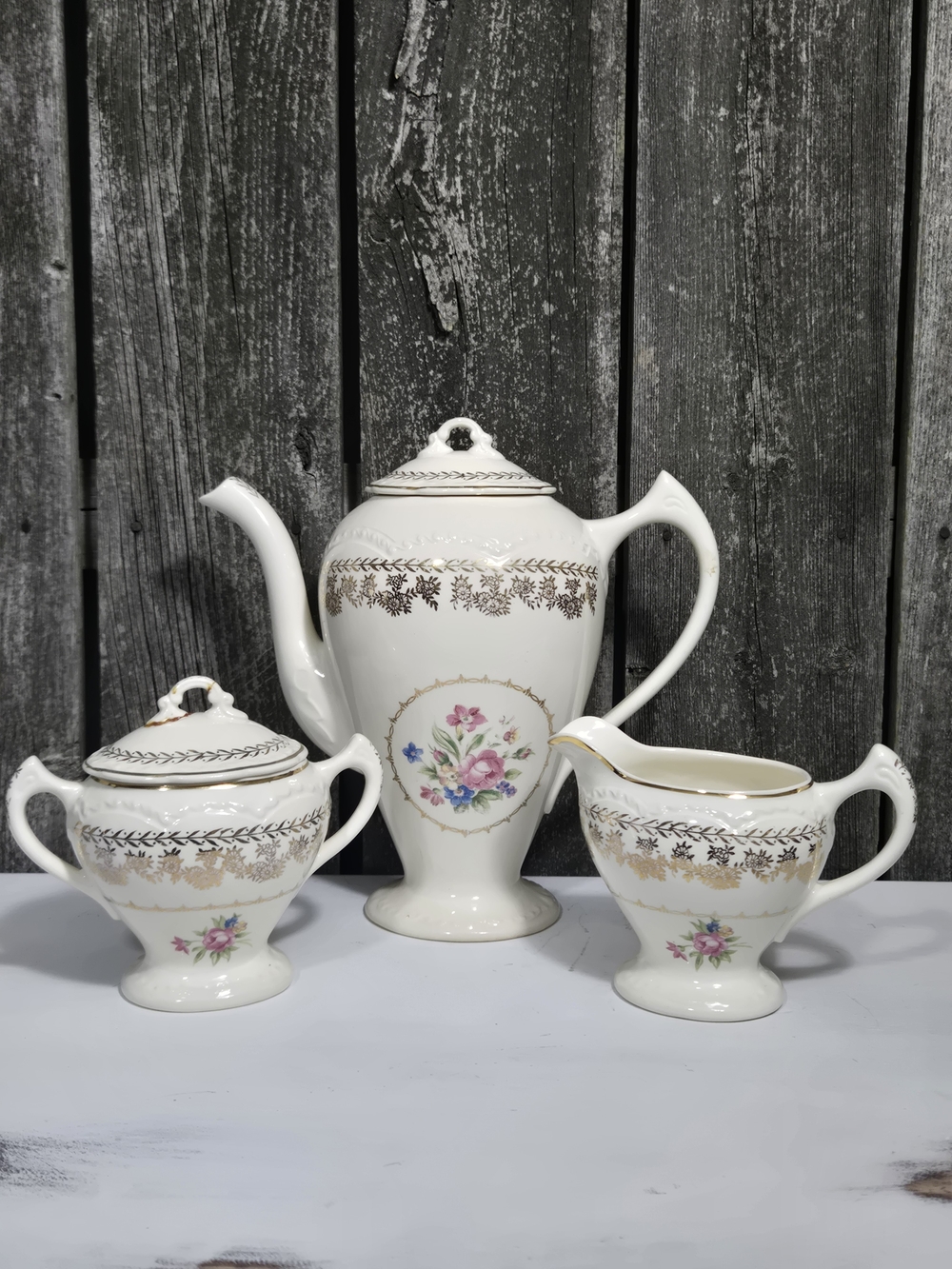 Vintage Stetson "American Beauty" Three Piece Tea Set